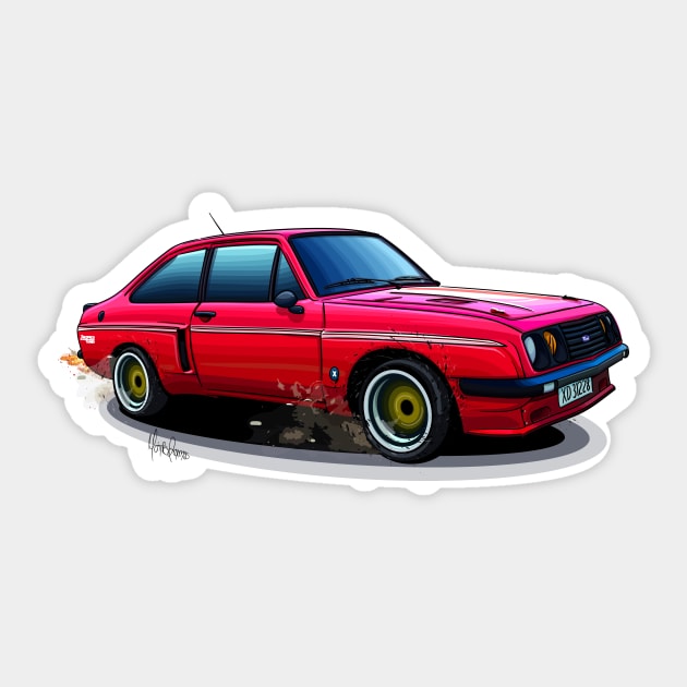 Ford Escort Zakspeed Turbo Sticker by Mario Ramos Rally Art